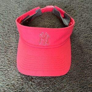 NY Yankees Adjustable Neon Pink Visor